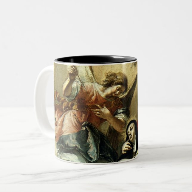 The Fascination of St Therese - Fontebasso Two-Tone Coffee Mug (Front Left)
