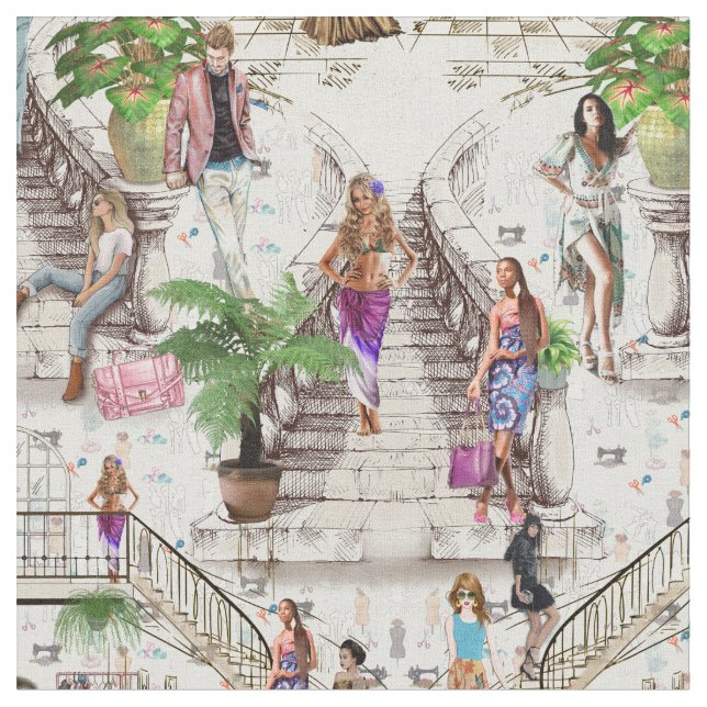 The Fashion Designer wallpaper Fabric (Close Up)