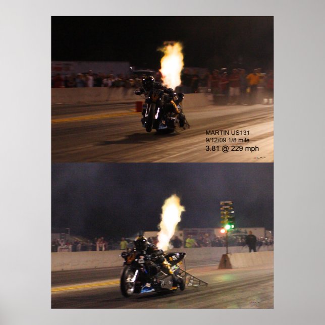 "THE FASTEST DRAG BIKE ON THE PLANET" 250.97 MPH POSTER (Front)