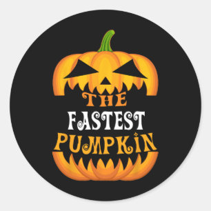 The Fastest Pumpkin Matching Family Group Hallowee Classic Round Sticker