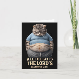 The Fat is The Lords Leviticus 3_16 Vintage Cat Card