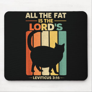 The Fat is The Lords Leviticus 3_16 Vintage Cat Mouse Mat