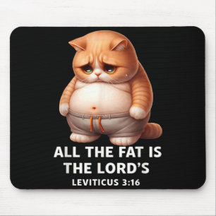 The Fat is The Lords Leviticus 3_16 Vintage Cat Mouse Mat