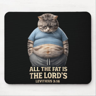 The Fat is The Lords Leviticus 3_16 Vintage Cat Mouse Mat