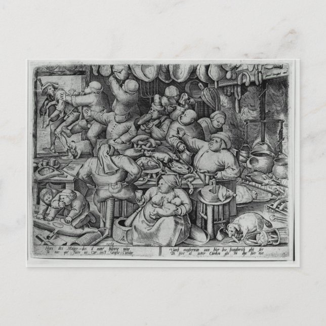 The Fat Kitchen by Pieter Bruegel the Elder Postcard (Front)