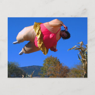 The Fat Lady Bounces Postcard