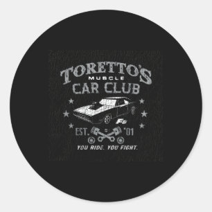 The Fate Of The Furious Toretto'S Muscle Car Classic Round Sticker