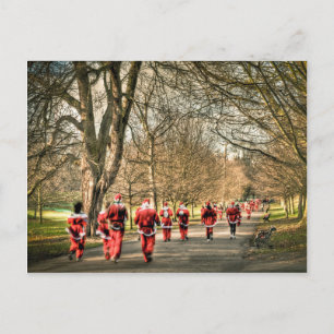 The Father Christmas 10km run in Greenwich, London Holiday Postcard