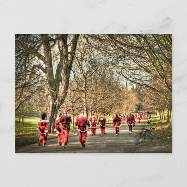 The Father Christmas 10km run in Greenwich, London Holiday Postcard (Front)