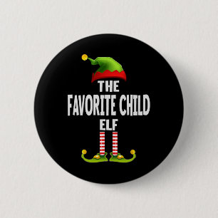 The Favorite Child Elf Pajama Christmas Matching F 6 Cm Round Badge