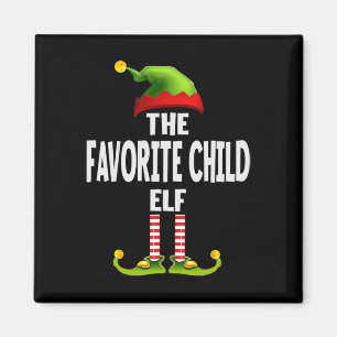 The Favorite Child Elf Pajama Christmas Matching F Magnet