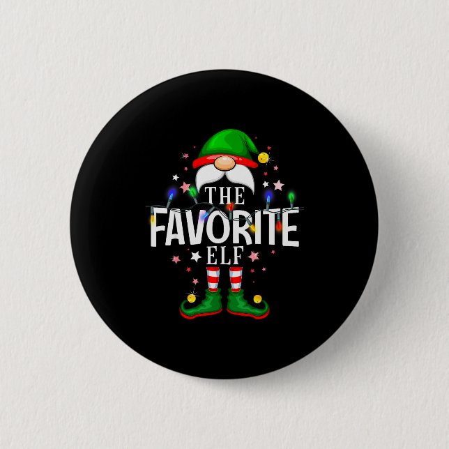 The Favorite Elf Christmas Family Pajama Party  6 Cm Round Badge (Front)
