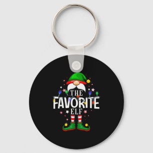 The Favorite Elf Christmas Family Pajama Party  Key Ring