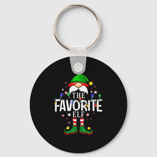 The Favorite Elf Christmas Family Pajama Party  Key Ring (Front)
