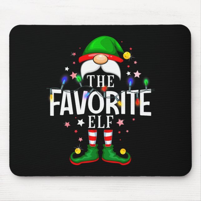 The Favorite Elf Christmas Family Pajama Party  Mouse Mat (Front)