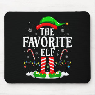 The Favorite Elf Funny Xmas Matching Family Christ Mouse Mat
