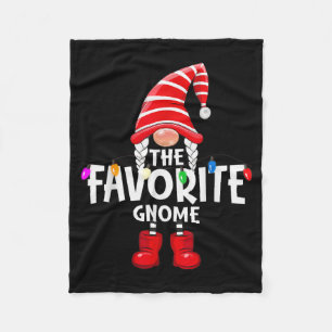The Favorite Gnome Christmas Matching Pajama  Fleece Blanket