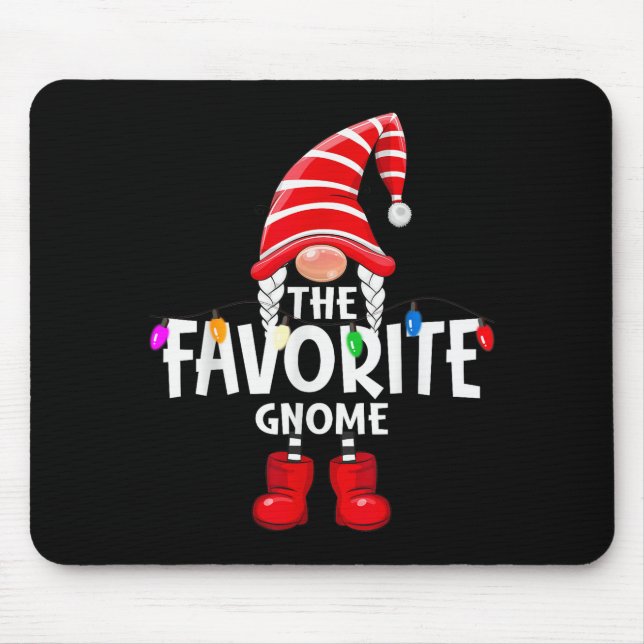 The Favorite Gnome Christmas Matching Pajama  Mouse Mat (Front)
