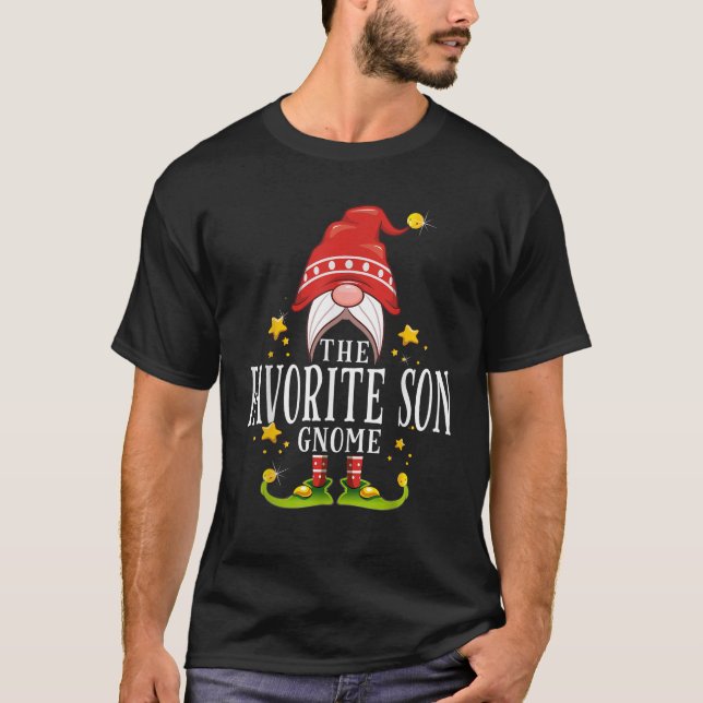 The Favorite Son Gnome Christmas Matching  T-Shirt (Front)