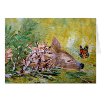 The Fawn and the Butterfly Blank Card