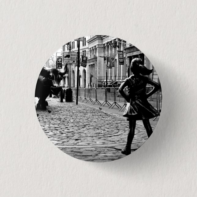 The Fearless Girl  3 Cm Round Badge (Front)