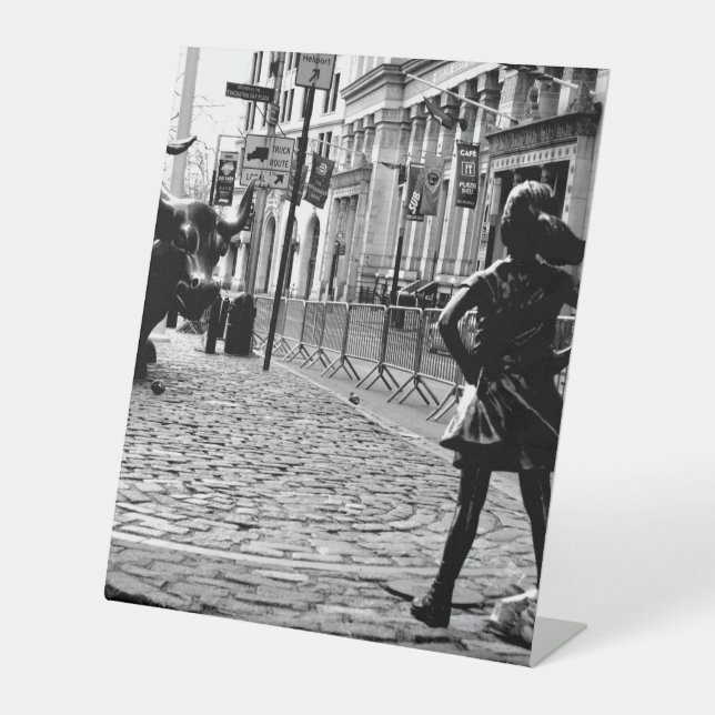 The Fearless Girl Pedestal Sign (Front)