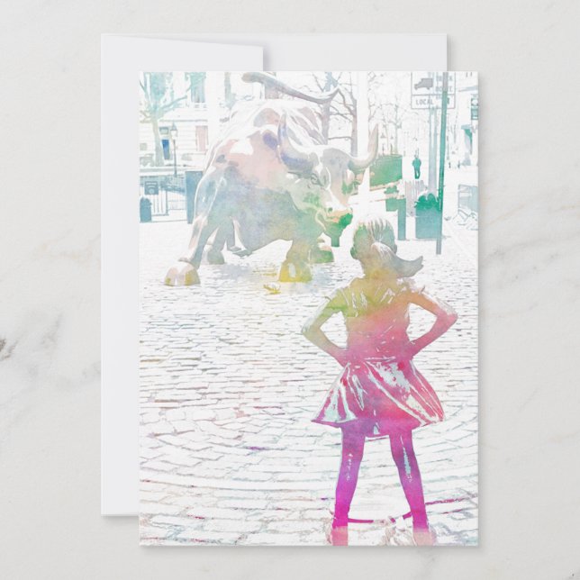 The Fearless Girl (Watercolor) Thank You Card (Front)