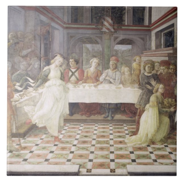The Feast of Herod (fresco) (see also 60432) Tile (Front)