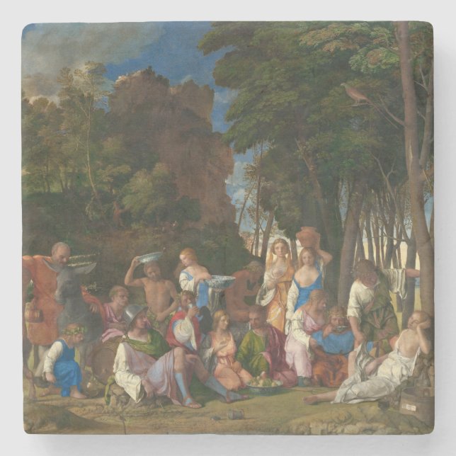 The Feast of the Gods (by Giovanni Bellini) Stone Coaster (Front)