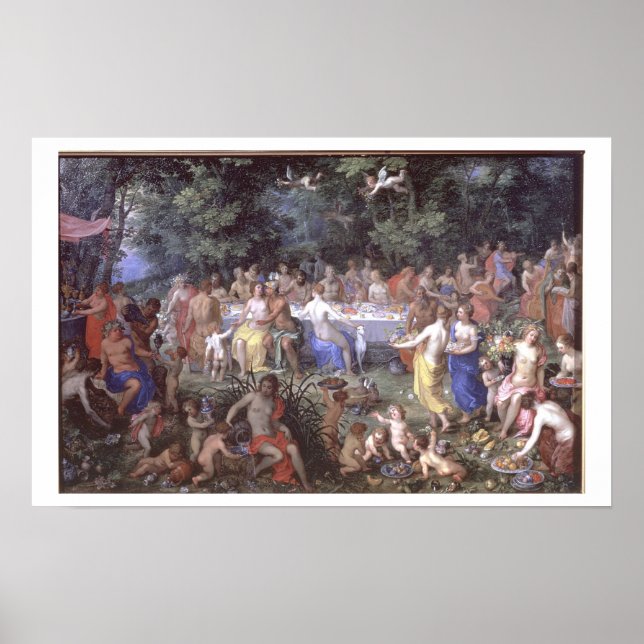 The Feast of the Gods (oil on canvas) Poster (Front)