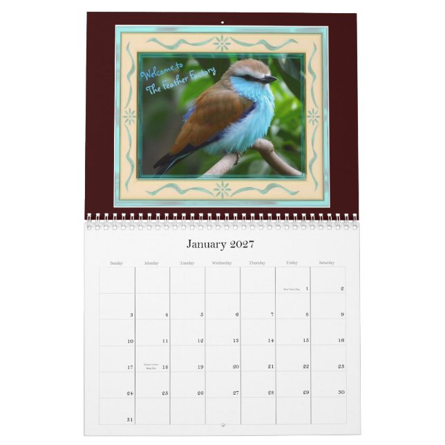 The Feather Factory Calendar (Jan 2027)