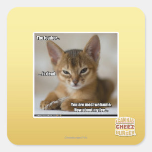 The feather is dead. square sticker