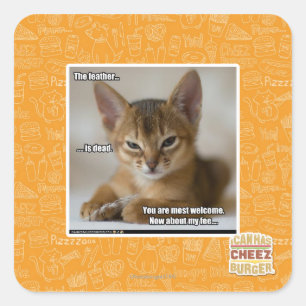 The feather is dead. square sticker