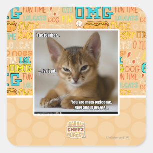 The feather is dead. square sticker