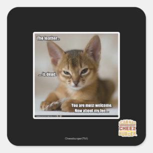 The feather is dead. square sticker