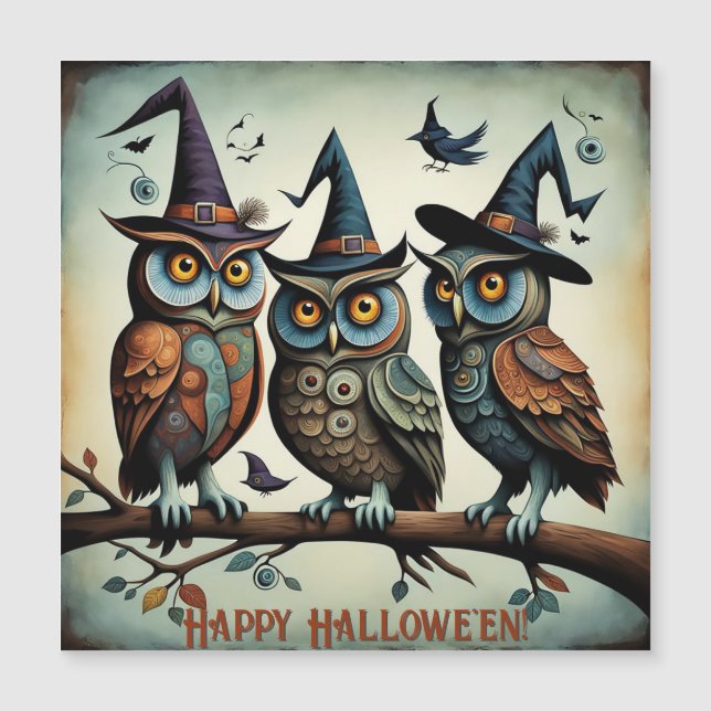 The Feathered Coven Magnetic Greeting Card (Front)