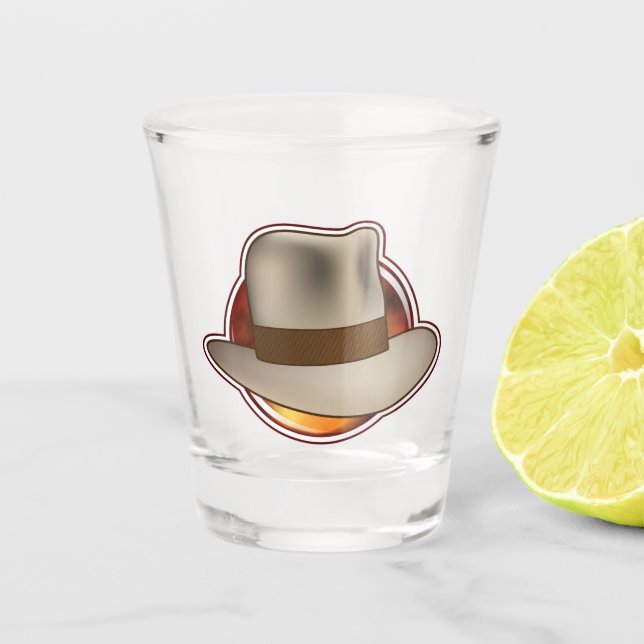 The Fedora Chronicles Fire Logo Shot Glasses (Front)