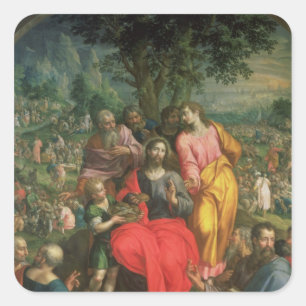 The Feeding of the Five Thousand, c.1590 Square Sticker