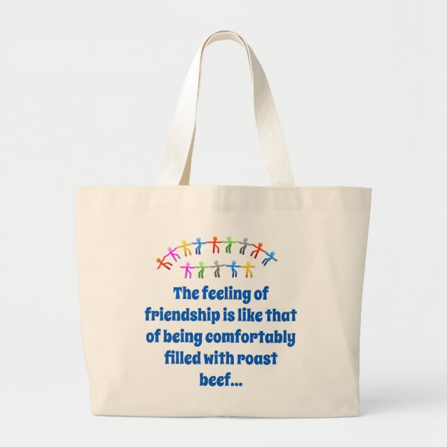 The Feeling Of Friendship - Friendship Quote  Large Tote Bag (Front)