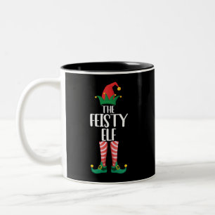 The Feisty Elf Family Matching Group Christmas Gif Two-Tone Coffee Mug
