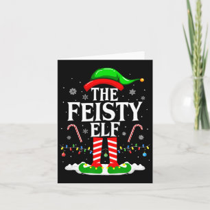 The Feisty Elf Xmas Funny Matching Family Group Ch Card