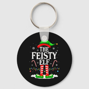The Feisty Elf Xmas Funny Matching Family Group Ch Key Ring