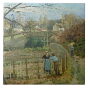 The Fence, 1872 (oil on canvas) Tile