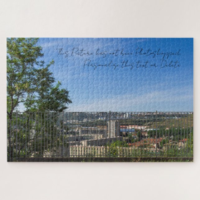   The Fence and The Sky. Contemporary Modern Photo Jigsaw Puzzle (Horizontal)