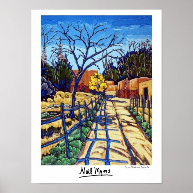 The Fence Shadows Santa Fe Poster (Front)