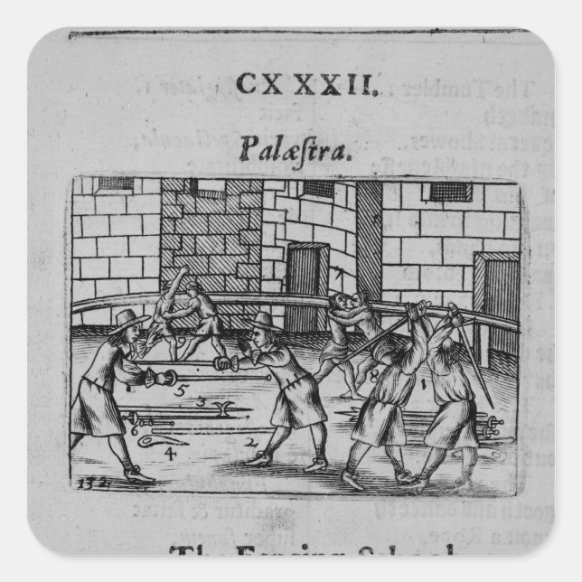 The Fencing School Square Sticker (Front)