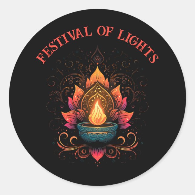The Festival of Lights Diwali Hindu Celebration Classic Round Sticker (Front)