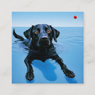 "The Fetcher's Dream" Adorable Friend Square Business Card