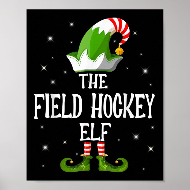 The Field Hockey Elf Family Matching Group Christm Poster (Front)