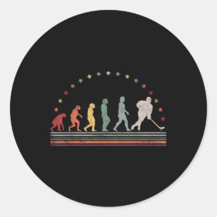 The Field Hockey Evolution Retro Field Hockey Men Classic Round Sticker